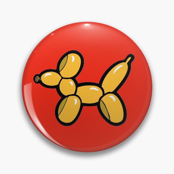 Balloon Animal Dogs Pattern in Red Pin