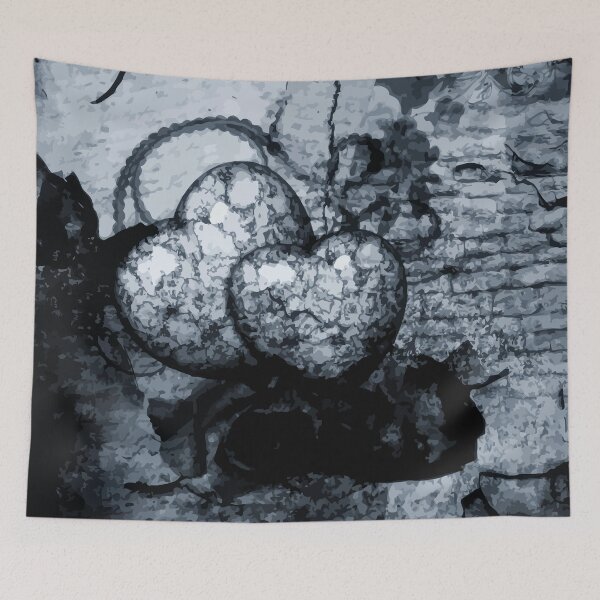 Item preview, Hearts made of stone in black and white design designed and sold by harietteh.