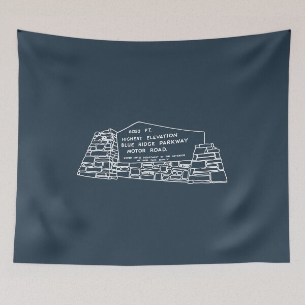 Item preview, blue ridge parkway highest elevation drawing - white designed and sold by inthenarrative.
