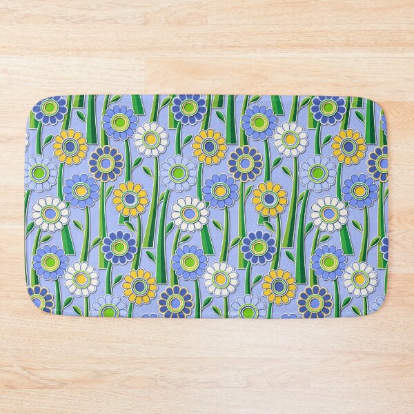 Item preview, Paper Cut Gerber Daisies // Version 8 // Cornflower Blue, Cobalt, Navy, Ivory, Yellow designed and sold by Elsy's Art.
