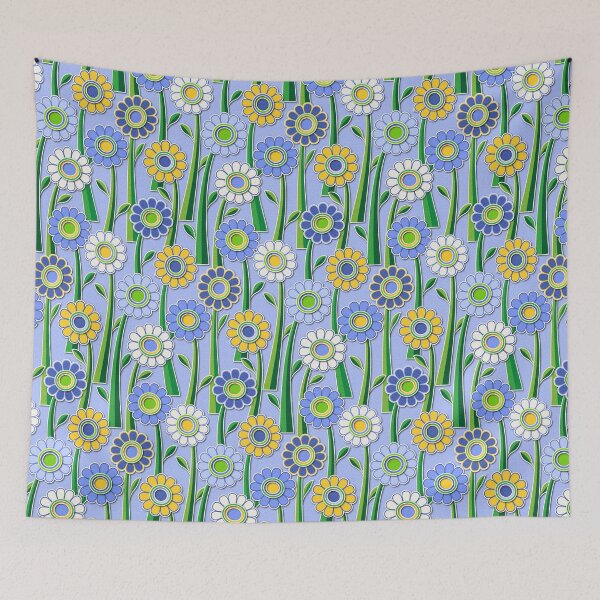 Item preview, Paper Cut Gerber Daisies // Version 8 // Cornflower Blue, Cobalt, Navy, Ivory, Yellow designed and sold by Elsy's Art.