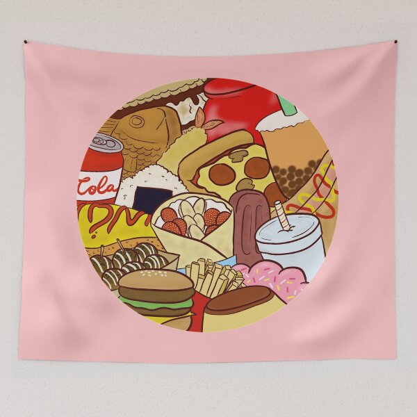 Item preview, Food Circle (Pink) designed and sold by gingerbreadc.