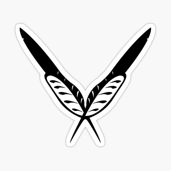 Crossed Red-Tailed Hawk Primary Feathers Sticker