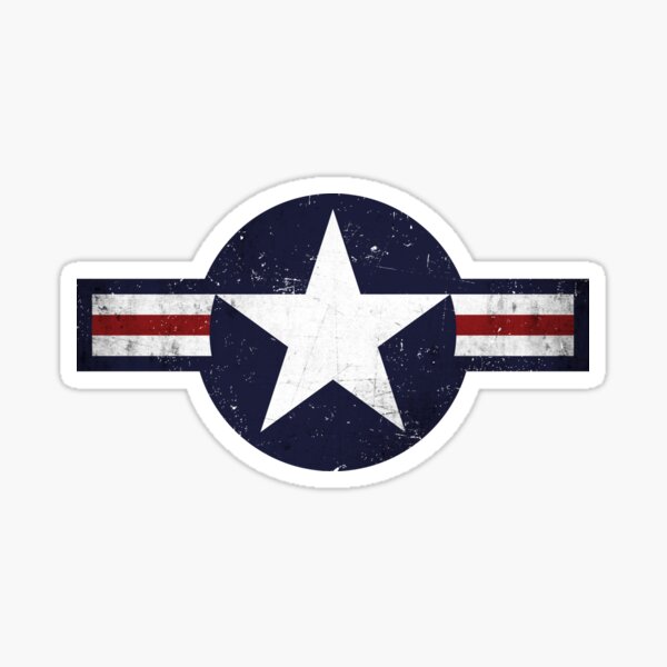 Roundel of the USAF distressed Sticker