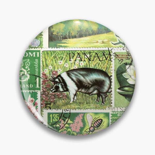 Artikelvorschau, Wie ein Schwein in Klee ... Briefmarkencollage entworfen und verkauft von tanglecrafts.