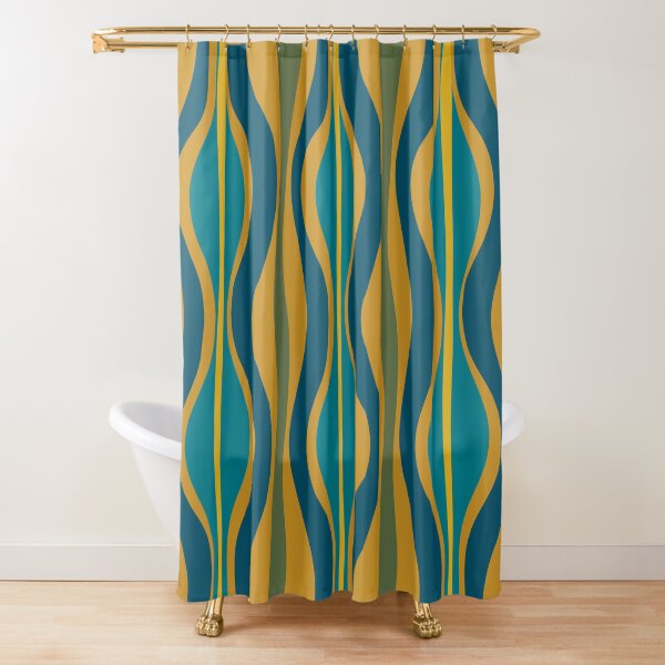 Item preview, Hourglass Mid-Century Modern Abstract Retro Pattern in Moroccan Blue, Green, Teal, and Mustard designed and sold by kierkegaard.