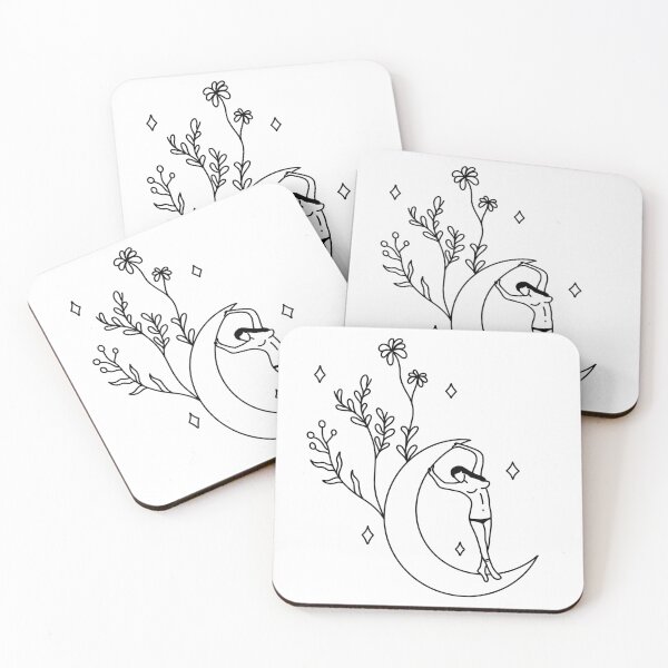 Item preview, astrology girl on moon with plants designed and sold by mariannamorais.