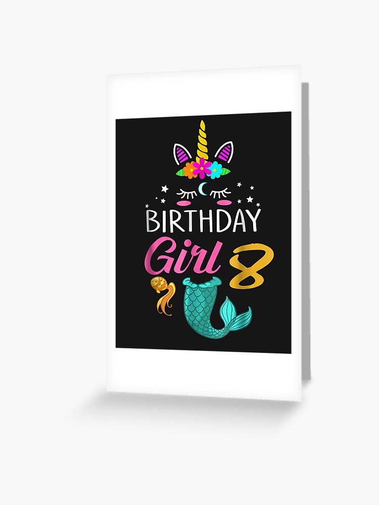 8th Birthday Girl Unicorn Mermaid Tail 8 Years Old Tshirt 8th Birthday Girl Unicorn Mermaid Tail 8 Years Old Tshirt