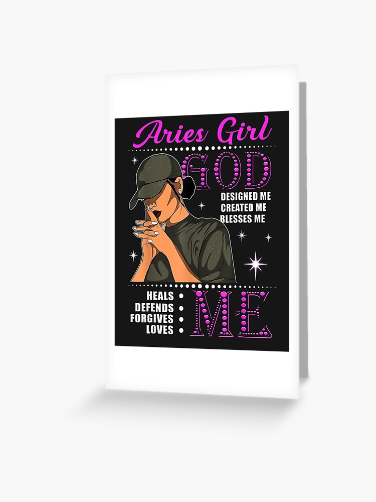 Aries Girl God Designed Created Blesses Me Birthday T-Shirt