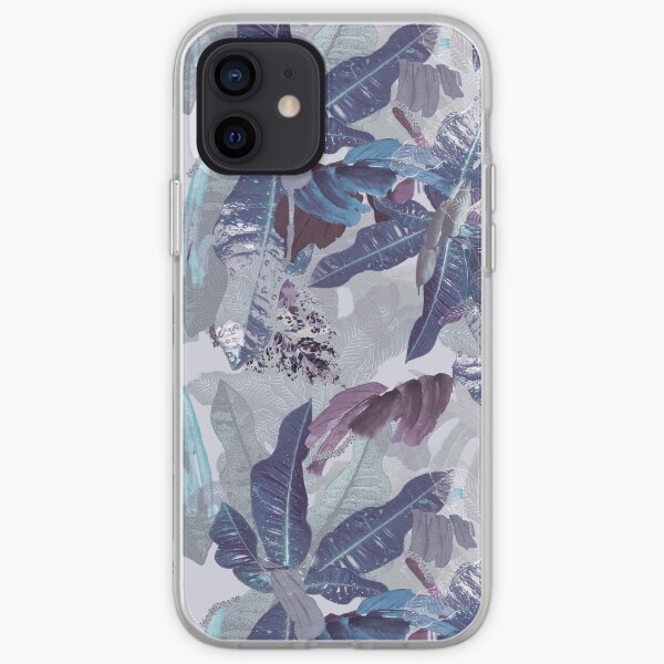 Painterly Leafy Plant Blue iPhone Soft Case