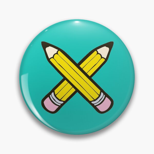 Pencil Power Blue Pattern Pin