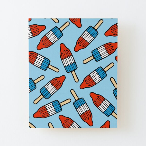 Rocket Popsicle Pattern Wood Mounted Print