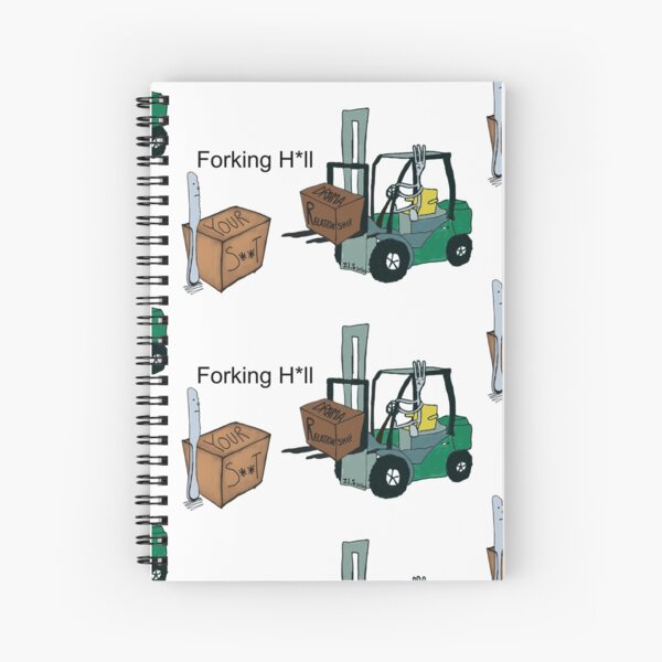 A Fork Forklifting all the Drama in the Relationship  Spiral Notebook