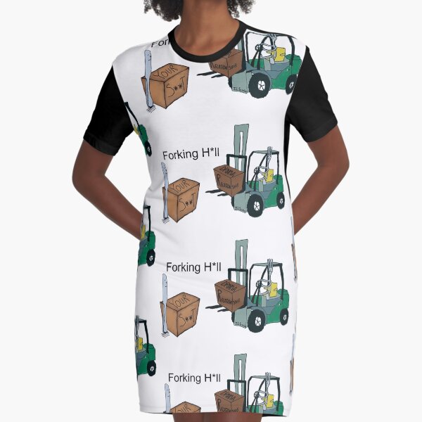 A Fork Forklifting all the Drama in the Relationship Graphic T-Shirt Dress