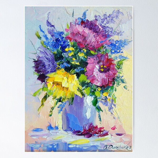 Aperçu de l'œuvre Bouquet de fleurs aux couleurs vives créée et vendue par Olha Darchuk.
