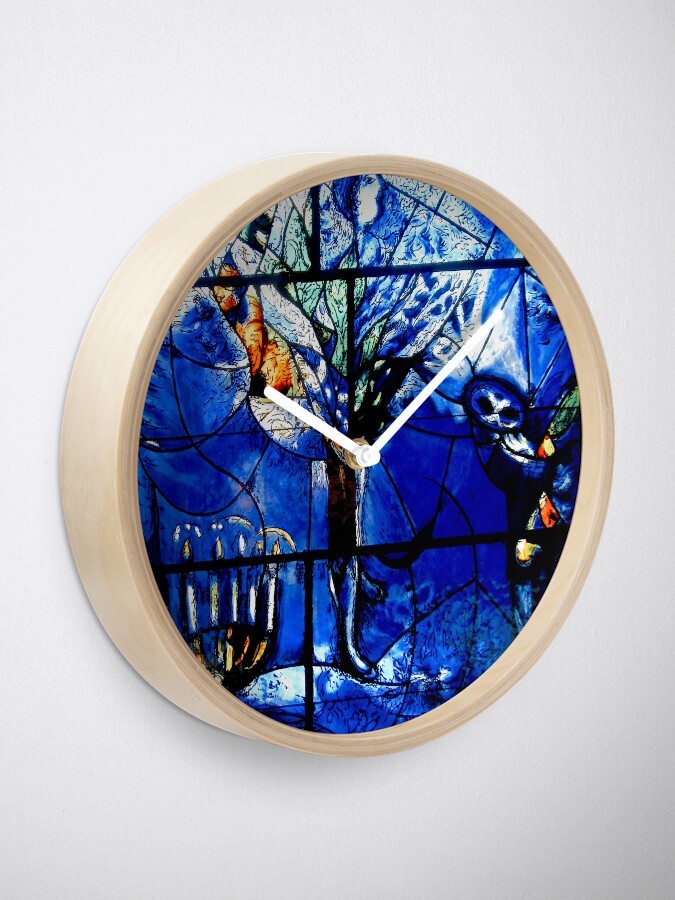 Alternate view of Marc Chagall glass panel Clock