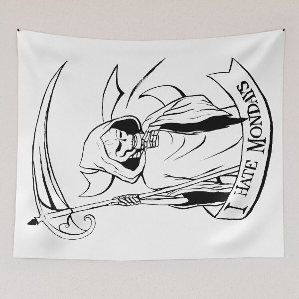 Item preview, Grumpy Death "I Hate Mondays" designed and sold by DragonsByKris.