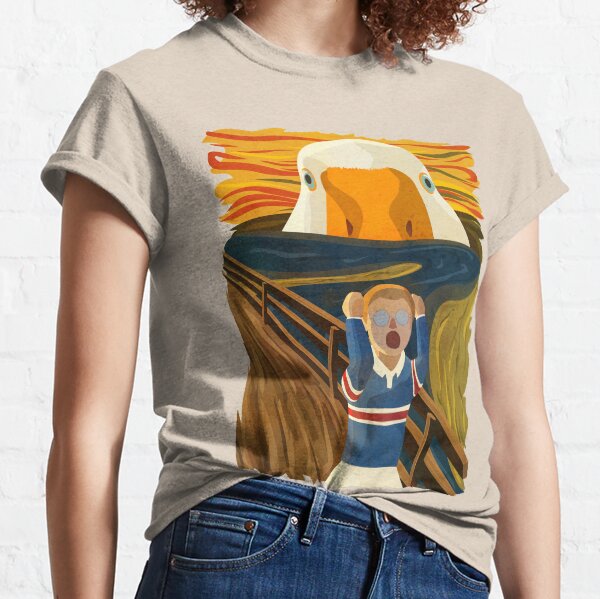 The Honk - Goose - The Scream Famous Painting Parody, Untitled, Meme ,Hjonk, Bonk, Canvas, Comic con Reusable Facemask, knife, Peace Was Never An Option Thematic Gift Classic T-Shirt