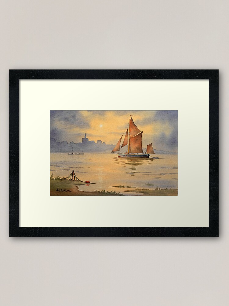 Alternate view of Thames Barge At Sunset Maldon Essex Framed Art Print