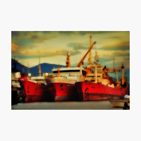 Red Ships at Ushuaia Photographic Print