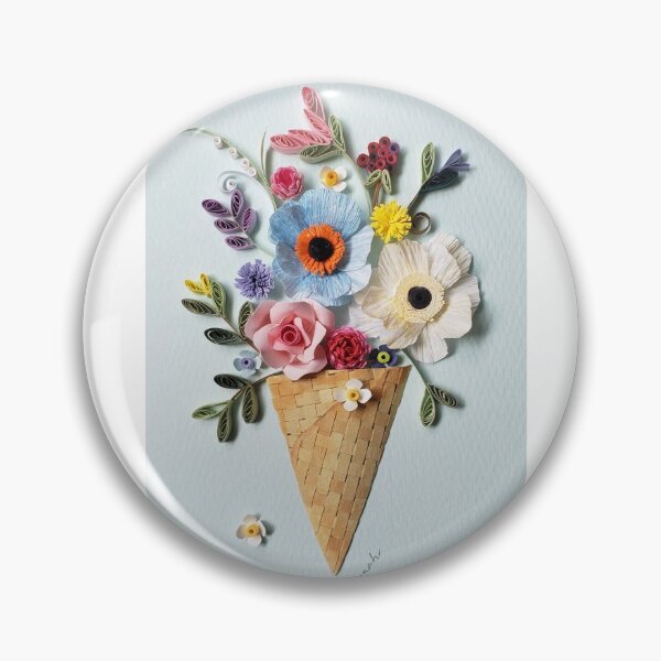 Item preview, Printed Paper Quilling art. Botanical flower art. flower cone art designed and sold by Sweetpaperdesignsol Hyunah Yi.