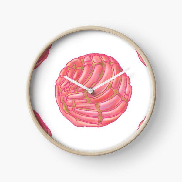 Pink Concha Bread/ Mexican Pink Sweet Bread Clock