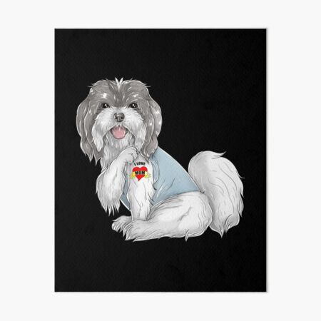 I Love Mom Tattoo Shih Tzu Mom Men's Back Print T-shirt | Mazezy