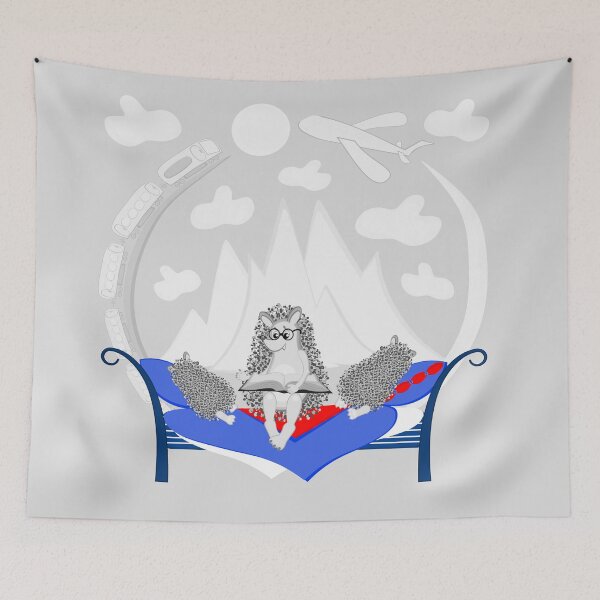 Item preview, hedgehog reads a book to children at night designed and sold by Magazin-Brenda.