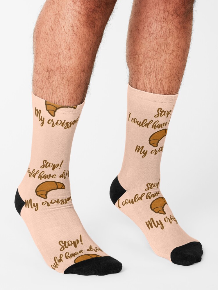 Alternate view of Stop! I could've dropped my croissant! - Vine Design Socks