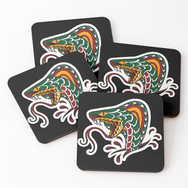 Item preview, Green snake tattoo in traditional style / old school / traditional snake designed and sold by Saphirtattoos.