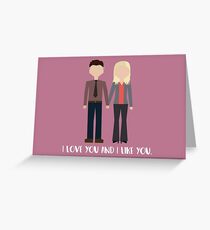 Leslie & Ben: "I Love You and I Like You" Greeting Card