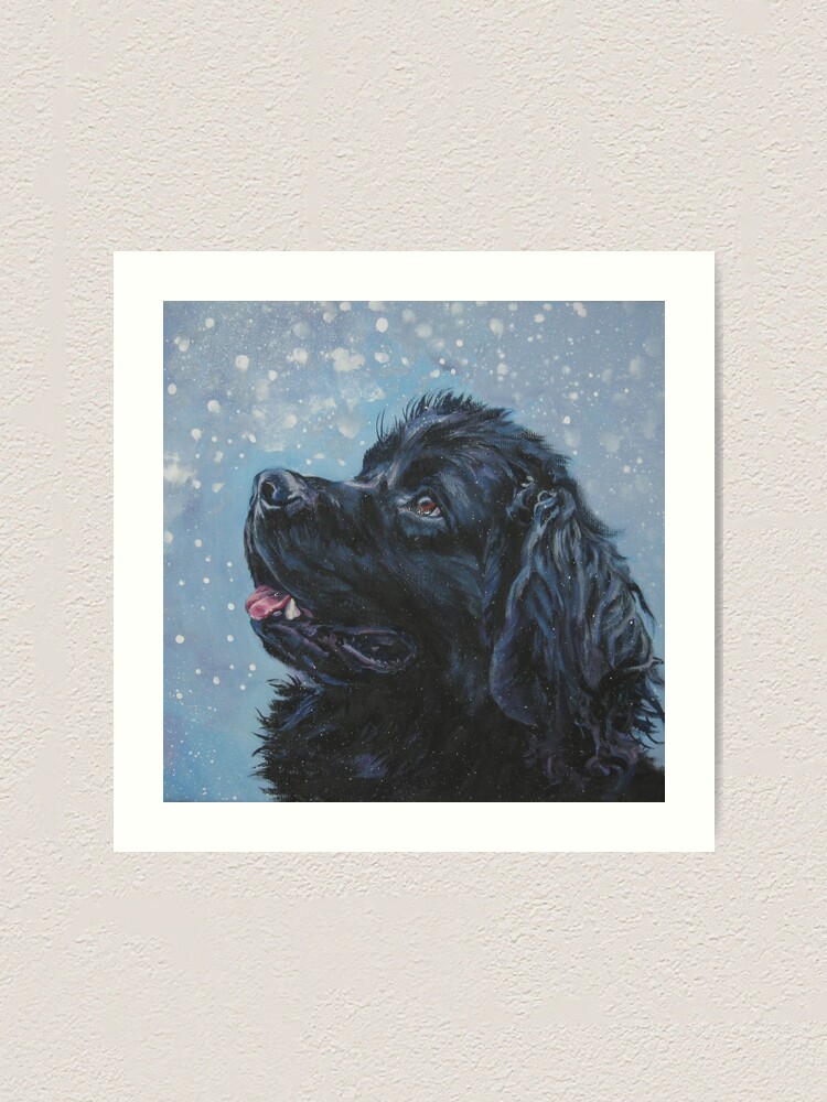 Alternate view of Newfoundland Dog Fine Art Painting Art Print