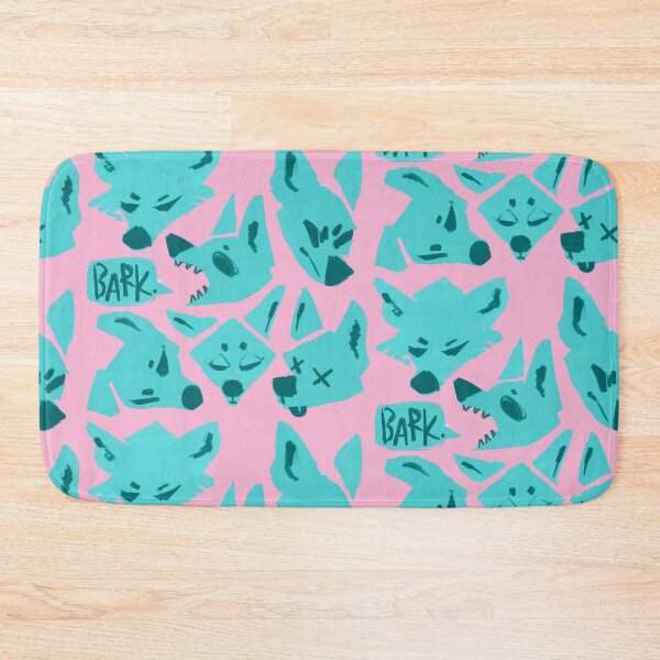 Item preview, moody dogs bark (pink and cyan wolf pattern) designed and sold by revioLATE.