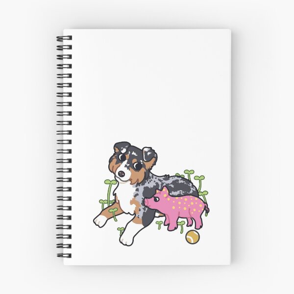 Item preview, Australian Shepherd blue Merle with pig designed and sold by Ivy Fox Illustration.