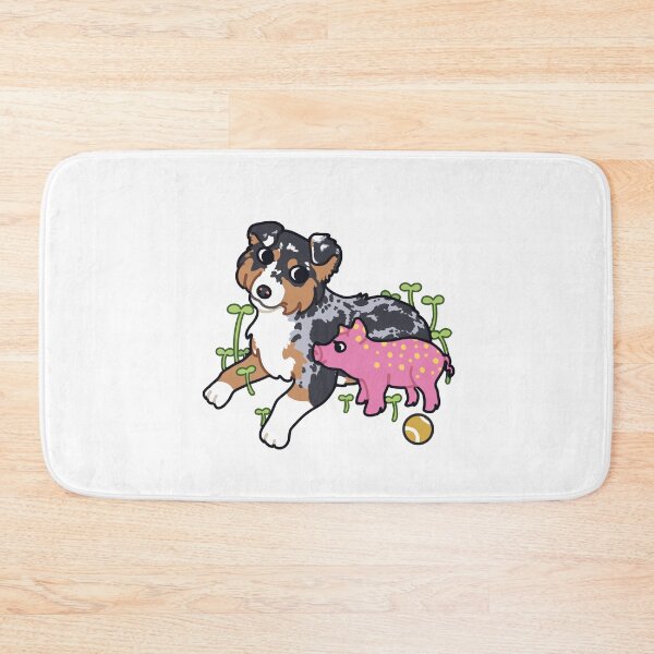 Item preview, Australian Shepherd blue Merle with pig designed and sold by Ivy Fox Illustration.