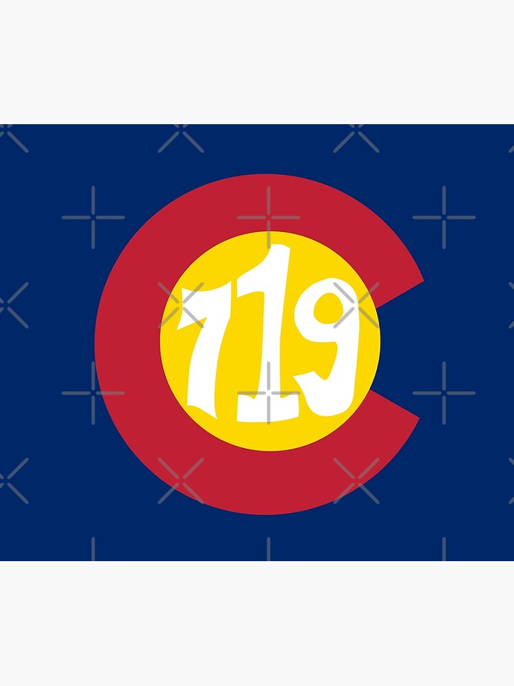  Hand Drawn Colorado Flag 719 Area Code Tapestry By Itsrturn Redbubble