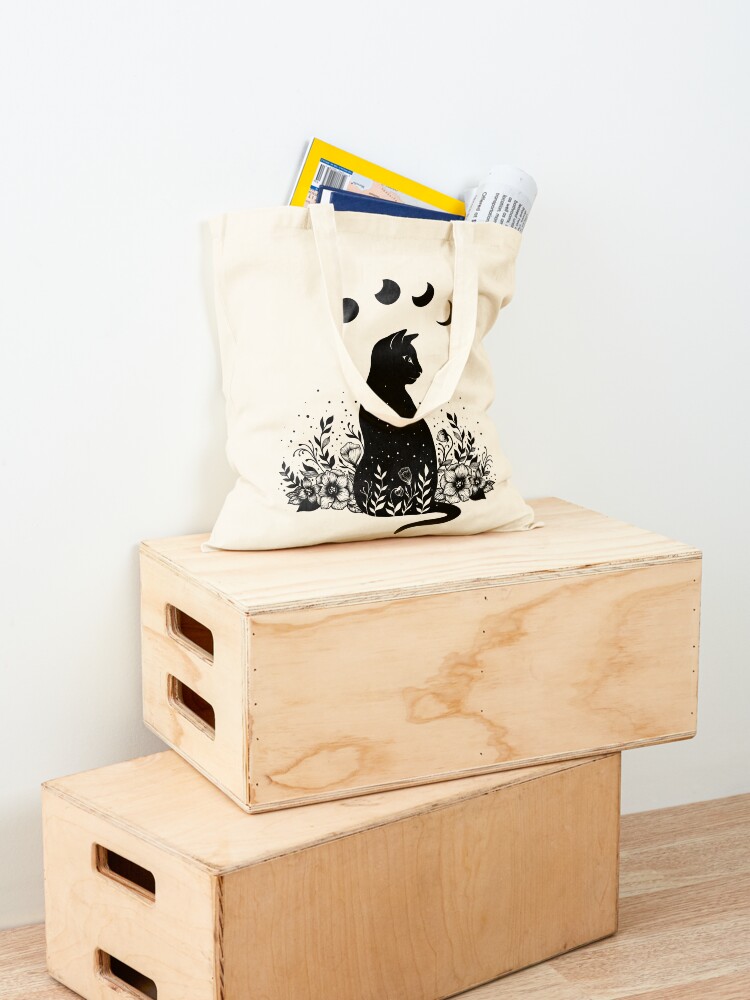 Alternate view of Night Garden Cat Tote Bag