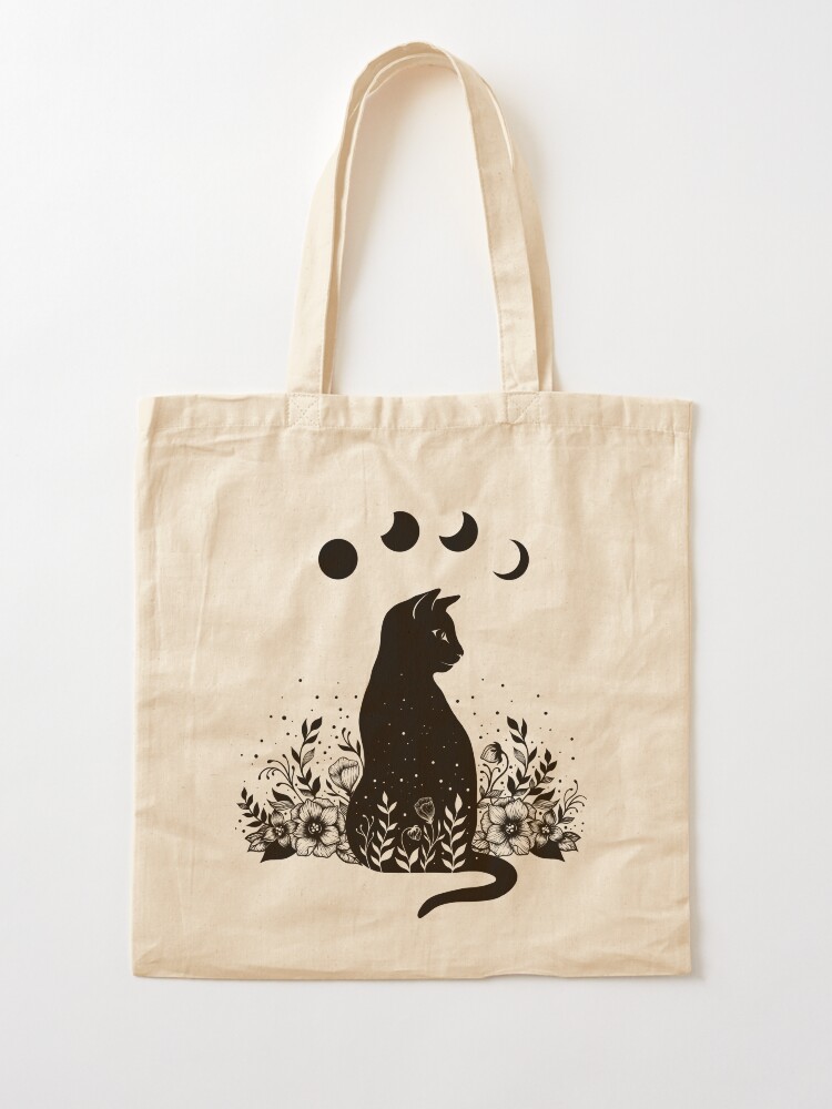 Alternate view of Night Garden Cat Tote Bag