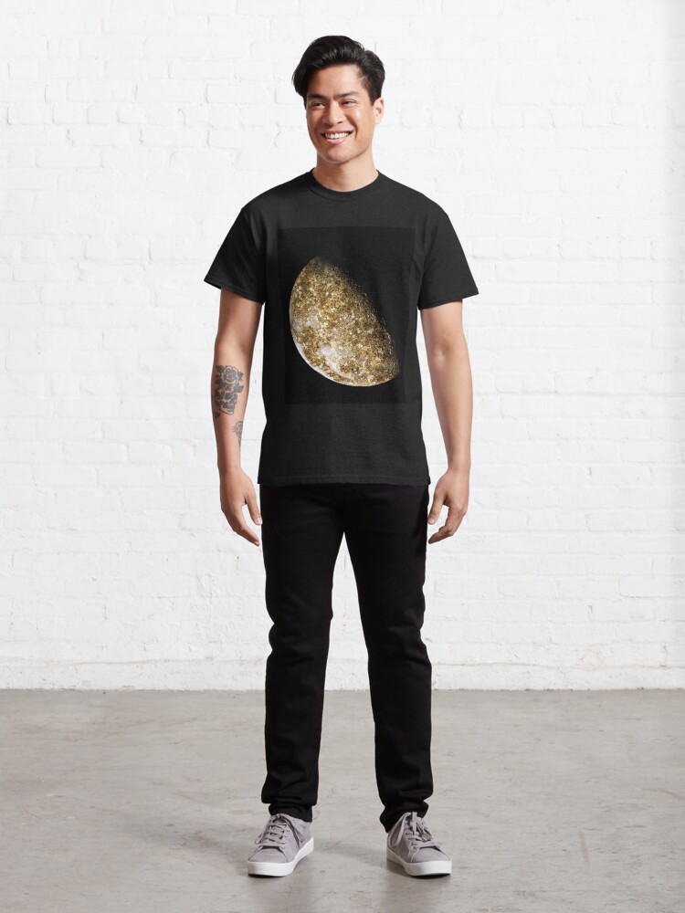Alternate view of Gold Glitter Moon Classic T-Shirt