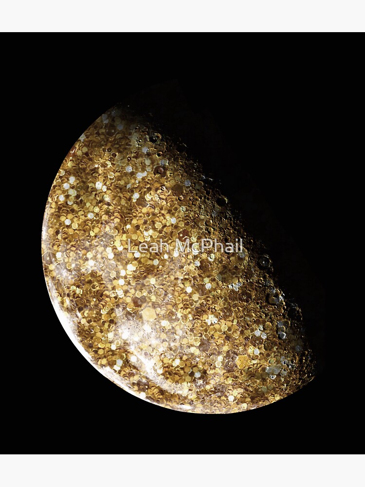 Gold Glitter Moon by LeahMcPhail