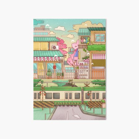 Sakura in Tokyo Art Board Print