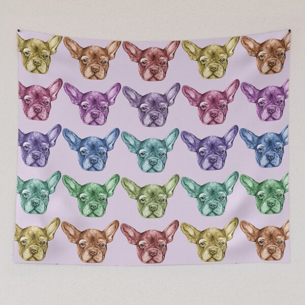 Item preview, French Bulldogs Print designed and sold by Flower Magic .