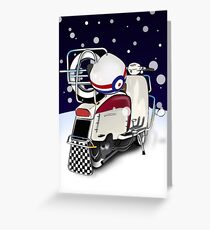 Mod Scooter Lambretta Christmas Card Greeting Card