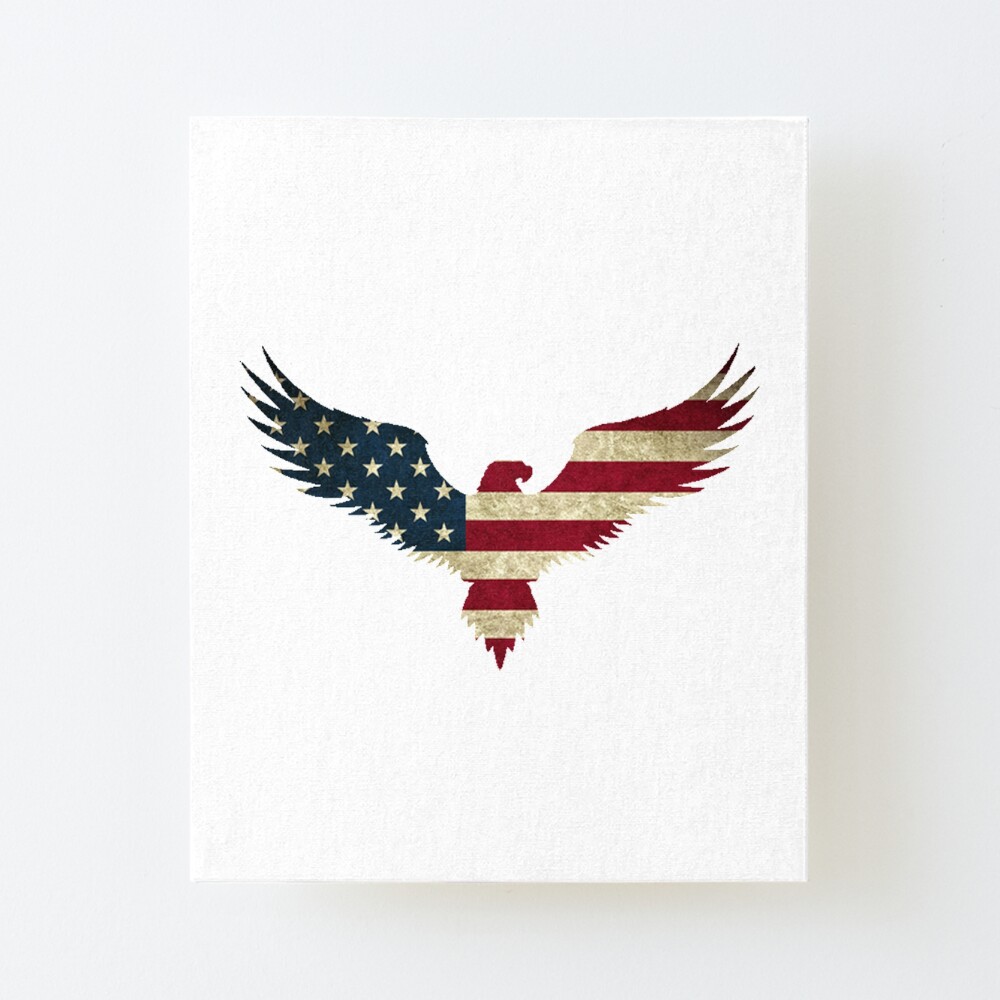 10x8 In - Bald Eagle & Flag Patriotic Art Print Don't Mess with the U.S 