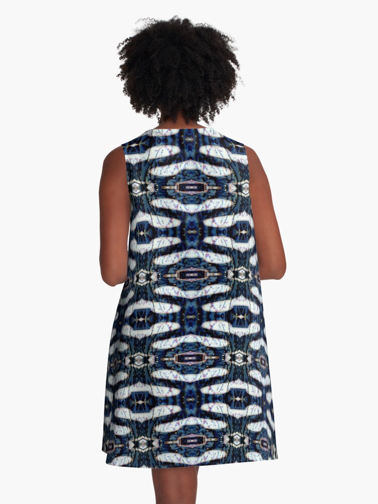 Thumbnail 3 of 4, A-Line Dress, Kaleidoscope Blue  designed and sold by kinkatstyle.