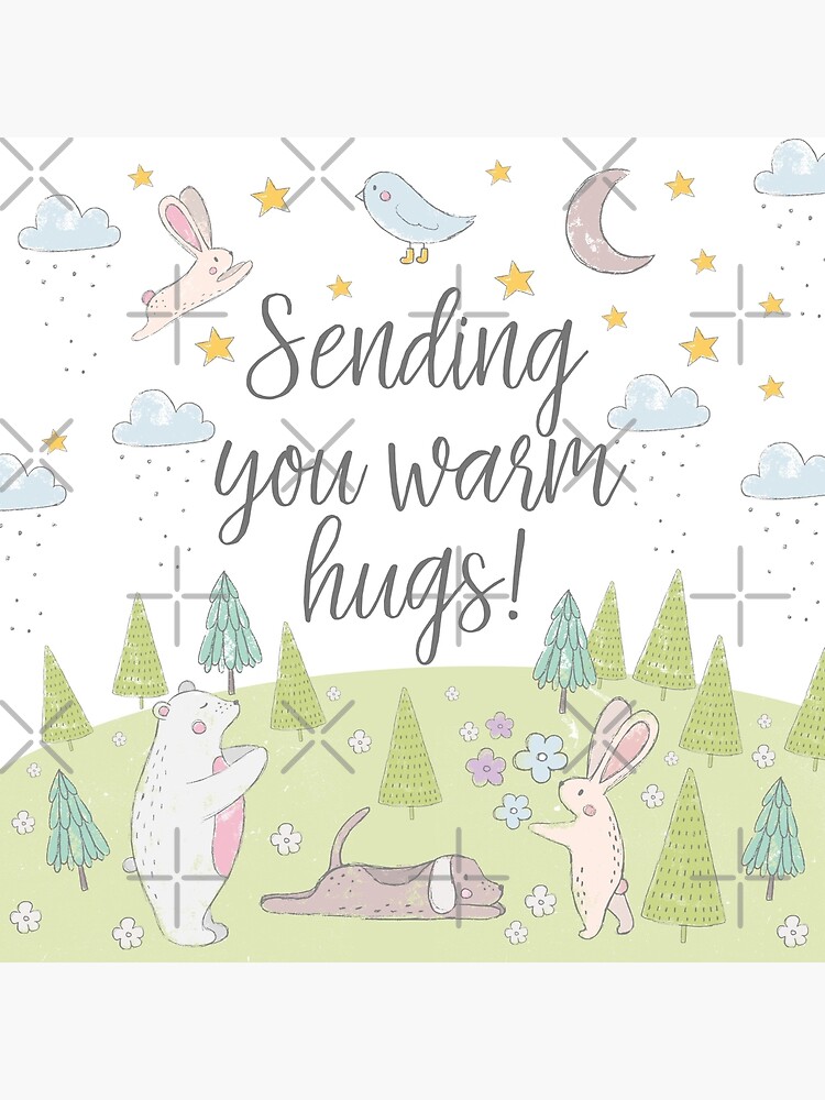 "SENDING YOU WARM HUGS!" Throw Pillow for Sale by JenielsonDesign