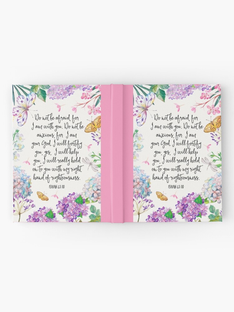 Alternate view of Isaiah 41:10 (Flowers and Butterflies) Hardcover Journal