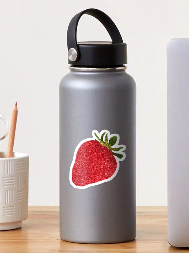 Strawberry Spark Style Stainless Steel Straw Bottle - Strawberry