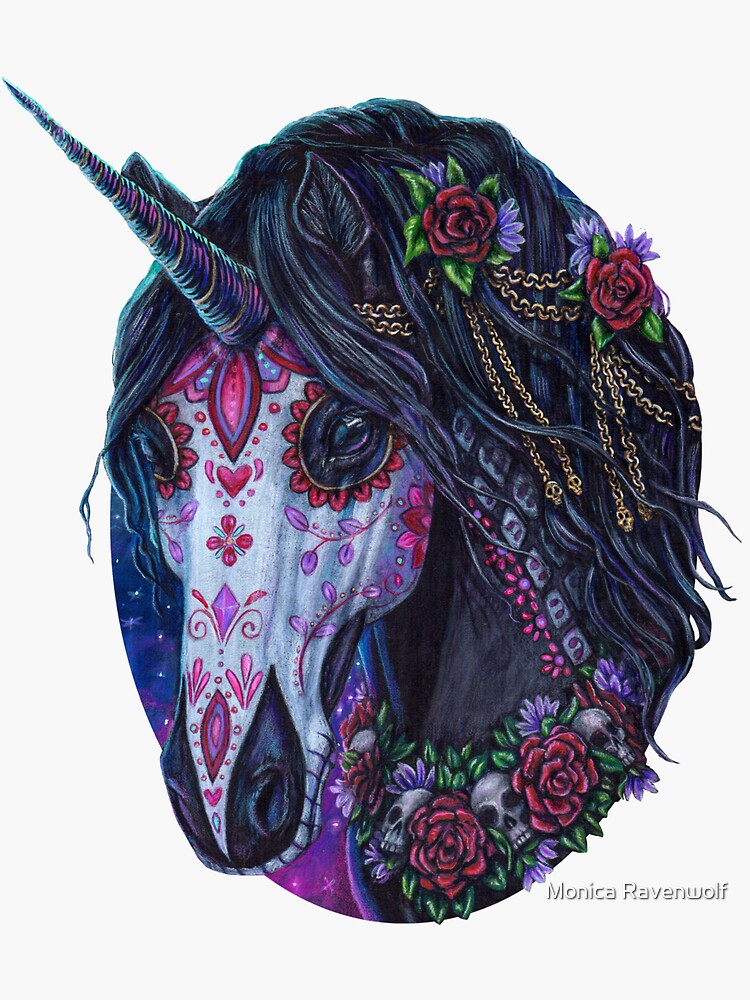 Thumbnail 3 of 3, Sticker, Unicorn of the Dead designed and sold by MoniWolf.