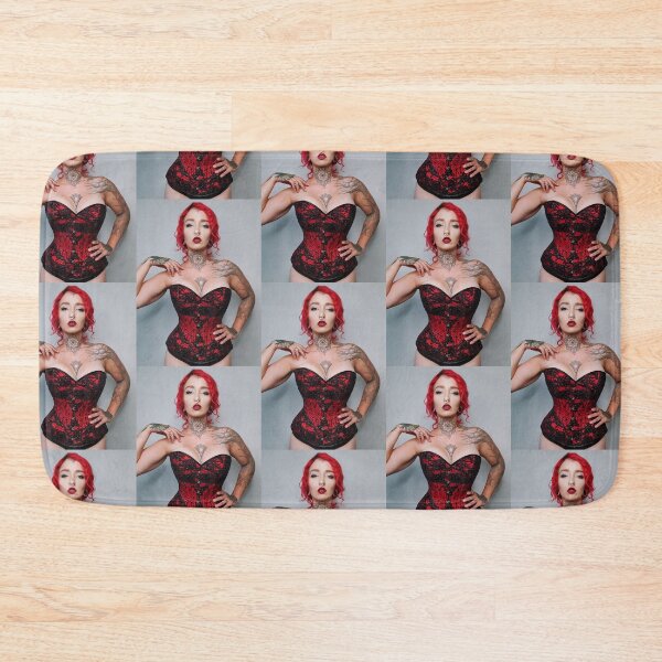 Item preview, Red & Black Corset Red Haired Tattooed Beauty - Empress Eyrie Photograph designed and sold by EmpressEyrie.
